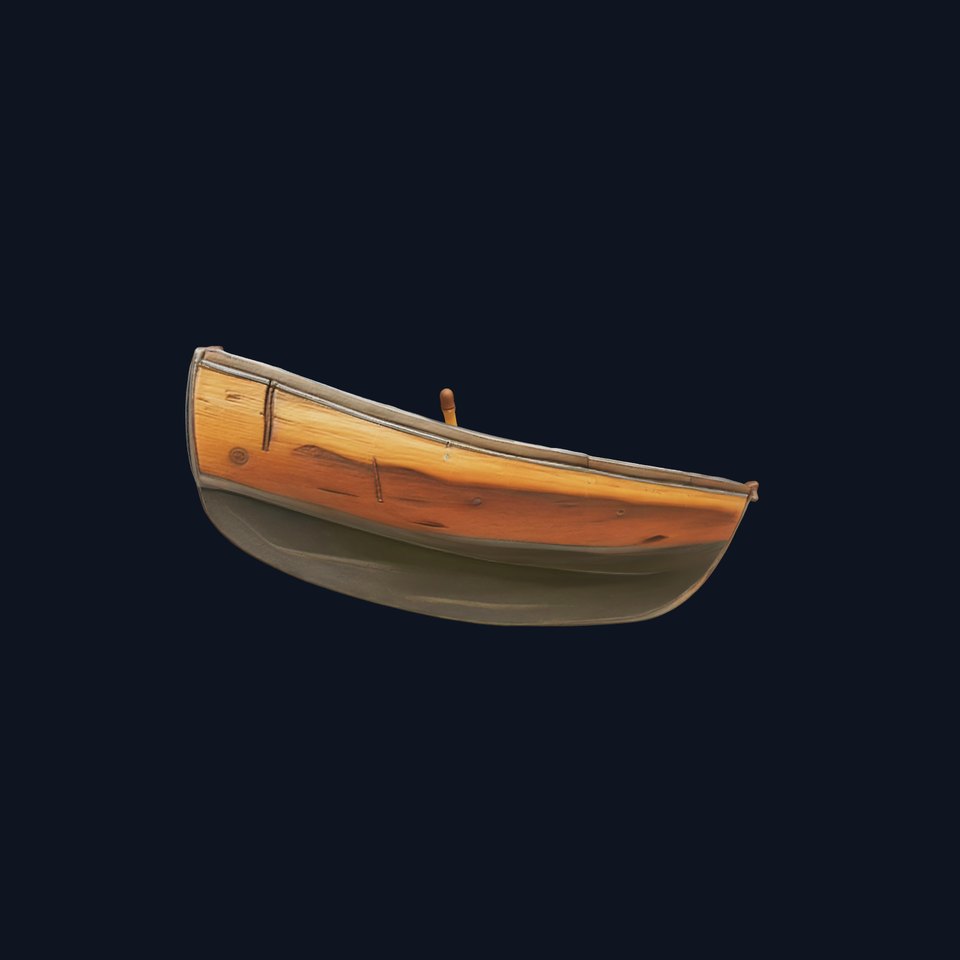 Weathered Rowboat with Oars 3D model pack